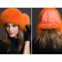 Fashion Orange Russian Hats New Winter Hats for Women Lovely Orange Color Real Fox Fur Hats