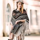 TF Black Shawls for Fall and Spring Triangle Shawls Winter Wool Timeless Fashion Wraps for Women