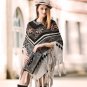 TF Black Shawls for Fall and Spring Triangle Shawls Winter Wool Timeless Fashion Wraps for Women