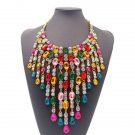 New Fashion Necklaces for Women Rsslyn Choker Tear Drop Crystal Beads Multicolor Bib for Women