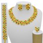 4pcs/SET Jewelry Set for Women Floral Dubai Gold Wide Chokers Ghana African Jewelries for The Bride