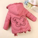 Rsslyn Pink Parkas for Little Girls Hooded Butterfly Parka Princess Jackets Princess Pink Coats