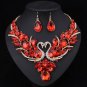 Rsslyn Purple Crystal Fashion Bridal Jewelry Sets Silver Color Swan Pendant Necklace