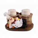 Rsslyn Cute Chef Design Apartment Kitchen Collection 3pcs/SET Salt and Pepper Shaker and Holder