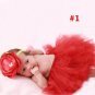 Rsslyn Newborn Props Red Skirt with Matching Floral Elastic Red Headband