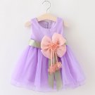 Rsslyn Lavander Dress for Newborn Baby Girls 3months 24 Months with Bow Corsage and Headband