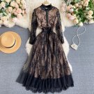 Rsslyn Turtleneck Dresses for Women Fashion Dresses Autumn Vintage Laces New Floral Dresses