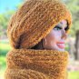Rsslyn Winter Set Knitted Scarf and Slouchy Beanie for Women Faux Fur Wool