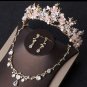 Rsslyn Tiara Set for Women Princess Crown with Earrings Quinceanera Baroque Butterfly Crystal