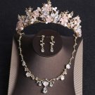 Rsslyn Tiara Set for Women Princess Crown with Earrings Quinceanera Baroque Butterfly Crystal