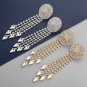 Rsslyn Ethnic Fashion Long Tassel Full Rhinestone Drop Earrings for Women Shiny Water Earrings