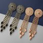 Rsslyn Ethnic Fashion Long Tassel Full Rhinestone Drop Earrings for Women Shiny Water Earrings