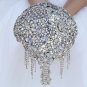 Rsslyn Pure Silver Bouquet for Bride Cascading Drop Bouquet Silver Brooch Bouquet Wedding Bouquets