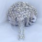 Rsslyn Pure Silver Bouquet for Bride Cascading Drop Bouquet Silver Brooch Bouquet Wedding Bouquets