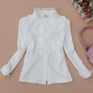 Rsslyn Vintage Blouses for Tween Girls Turtleneck White Tops Silk Blouses White Tees