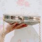 Rsslyn Woman Heart-Shaped Evening Bag Pleated Satin Pure Color Heart Clutch Banquet Bags
