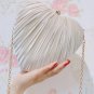 Rsslyn Woman Heart-Shaped Evening Bag Pleated Satin Pure Color Heart Clutch Banquet Bags