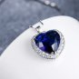 Rsslyn Titanic Heart of Ocean Romantic Heart Of The Ocean Blue Crystal Platinum Plated Necklace