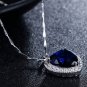 Rsslyn Titanic Heart of Ocean Romantic Heart Of The Ocean Blue Crystal Platinum Plated Necklace
