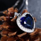 Rsslyn Titanic Heart of Ocean Romantic Heart Of The Ocean Blue Crystal Platinum Plated Necklace