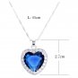 Rsslyn Titanic Heart of Ocean Romantic Heart Of The Ocean Blue Crystal Platinum Plated Necklace