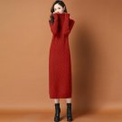 Rsslyn Long Bottoming Sweater Skirt Over The Knee Autumn Turtleneck Knitted Dress FOR Women