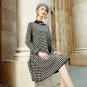 Rsslyn Plaid Dress Fashion Free Size Winter Dress for Women Plus Size Checkered Sweater Dresses