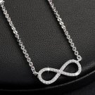 Rsslyn Luxury Silver-Color Infinity Pendants Necklaces for Women Clear Austria AAA Cubic 8