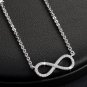 Rsslyn Luxury Silver-Color Infinity Pendants Necklaces for Women Clear Austria AAA Cubic 8