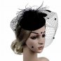 Rsslyn Retro Black Fascinators Hat Women Flower Mesh Sinamay Feathers Party Headwewar