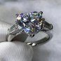 Rsslyn Large Diamond Ring Solitaire Round cut 6ct Sona CZ Ring 925 Sterling Silver Engagement Rings