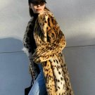 Rsslyn Winter Long Warm Thick Leopard Fluffy Faux Fur Coat Women Tiger Print Runway Coats