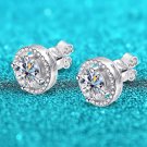 Rsslyn 2CT Certified Moissanite Stud Earrings for Women Platinum Sterling Silver Diamond Ear Studs