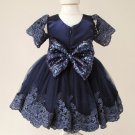 Rsslyn Navy Blue Dress Summer Baby Girl Dress Princess Party Frock Christening Kids