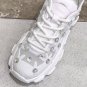 Rsslyn Girls White Shoes Chunky Sneakers Running Sparkles Heels Roses Thick Sole Fashion Mesh