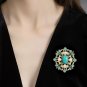 Rsslyn Beautiful Brooch Vintage Baroque Brooch Palace Stylish Costume Jewelry Green Acrylic