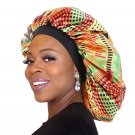 Rsslyn New Women's Extra Large Hair Cap For Sleeping African Printed Satin Shower Cap