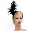Rsslyn Adjustable Headbands Black Fascinators Black Burlesque Headpiece Flapper Ostrich Feather