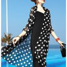 Rsslyn Black Cardigan Summer Tops for Women Polka Dots Beach Tops Polka Dots Long Cardigan for Women