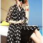 Rsslyn Black Cardigan Summer Tops for Women Polka Dots Beach Tops Polka Dots Long Cardigan for Women