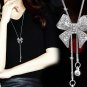Rsslyn New Golden Bow Necklaces for Women Vintage Jewelry Necklace Long Necklace Bow Style