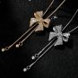 Rsslyn New Golden Bow Necklaces for Women Vintage Jewelry Necklace Long Necklace Bow Style