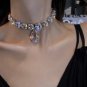 Rsslyn Silver Chokers for Women Silver Chokers Large Chokers Sparkly Party Choker Necklaces