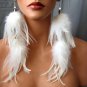 Rsslyn Fashion Earrings for Women Earring for women dangle feather white Earrings simulated-pearl