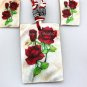 Rsslyn Fashion Women's Jewelry Red Rose Pattern Necklace Earrings Natural Shell Jewelry