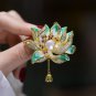 New Luxury Red Fire Lotus Flower Brooch Scarf Pins and Brooch for Women