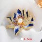 Rsslyn New Green Brooches Luxury Lotus Flower Brooch Scarf Pins and Brooch for Women