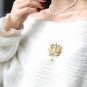 Rsslyn New Green Brooches Luxury Lotus Flower Brooch Scarf Pins and Brooch for Women