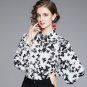 Rsslyn Runway Designer Blouses Luxury Style Blouses Unique Butterfly New Black Tops for Women