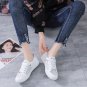 Rsslyn White Shoes Casual Breathable Flats Solid Color Mesh Shoes Young Woman Casual White Shoes